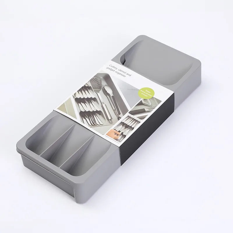 Kitchen Retractable Knife, Fork, Spoon Separation And Sorting Tableware Storage Box