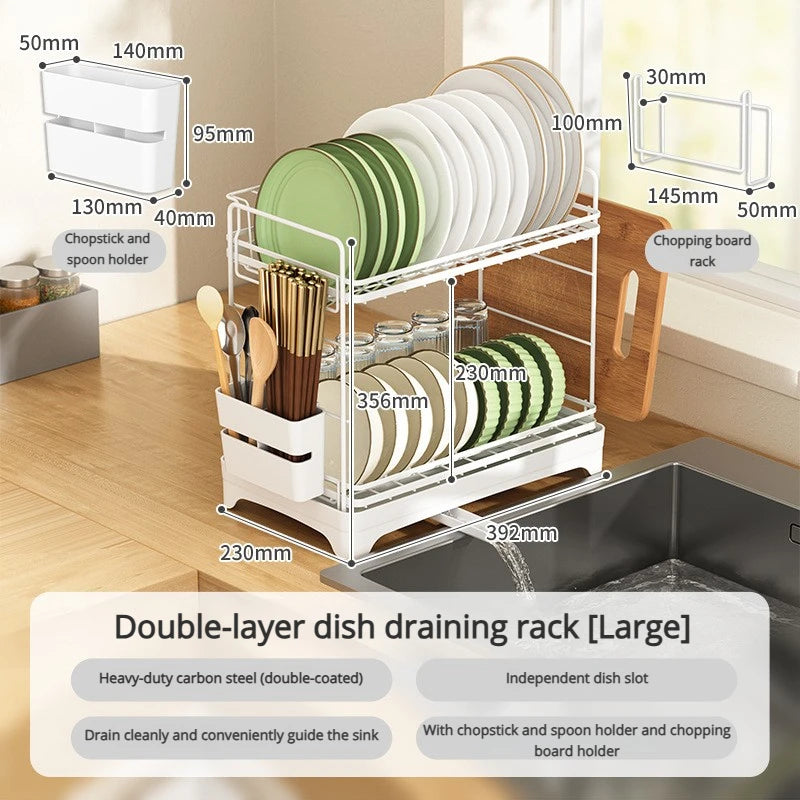 Kitchen Tableware Drain Rack Multi-function Tableware Storage Box Dish Drying Rack For Kitchen Counter
