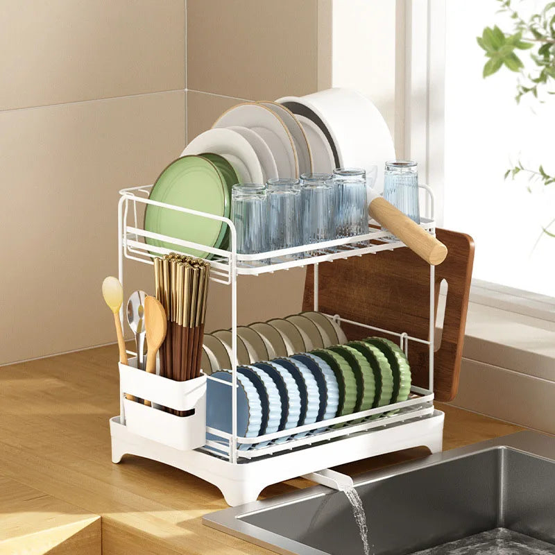 Kitchen Tableware Drain Rack Multi-function Tableware Storage Box Dish Drying Rack For Kitchen Counter