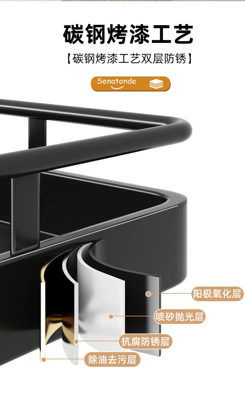 Kitchen Square Shelf with Wheel Storage Rack Kitchen Storage Rotatable Shelf 3 4 5 Layer Rotating Practical Trolley
