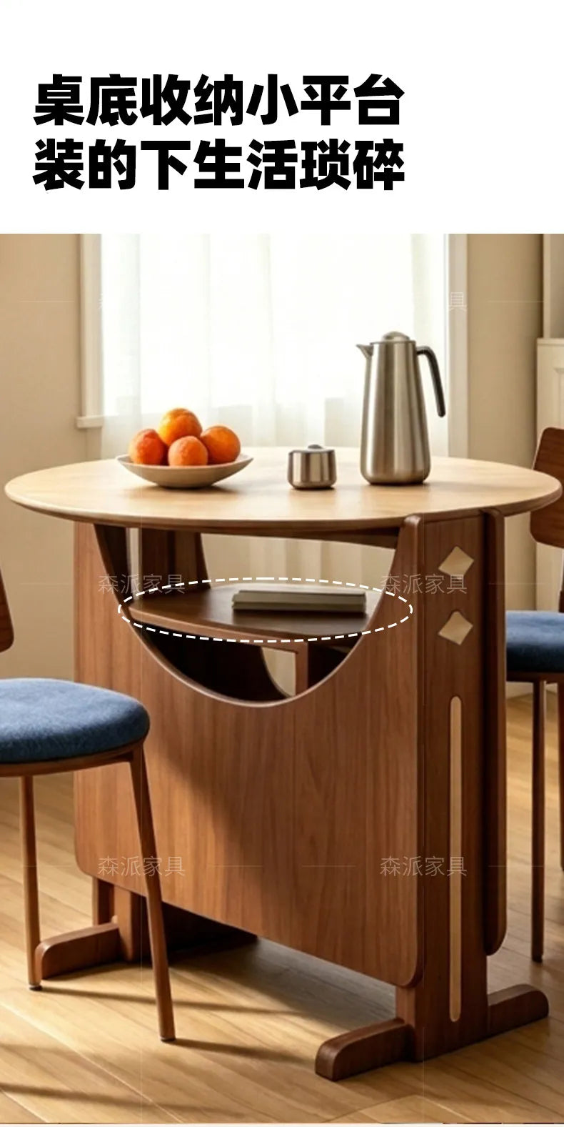 Dinette Foldable Dining Table Round Kitchen Small Spaces Contemporary Table Portable Wooden Mesa Plegable Hotel Furniture