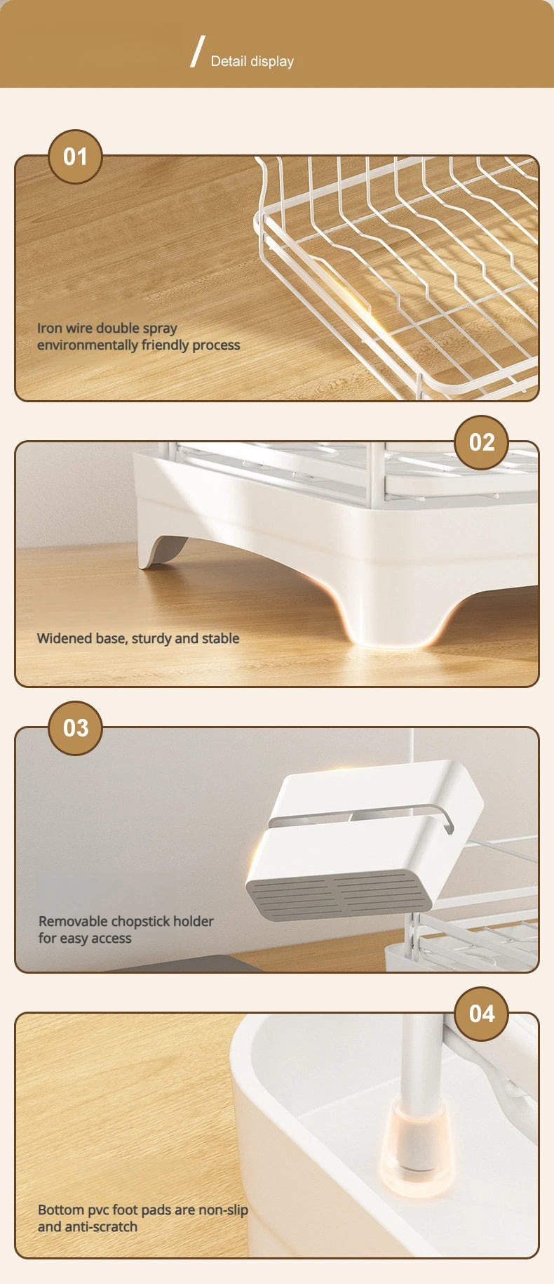 Kitchen Tableware Drain Rack Multi-function Tableware Storage Box Dish Drying Rack For Kitchen Counter