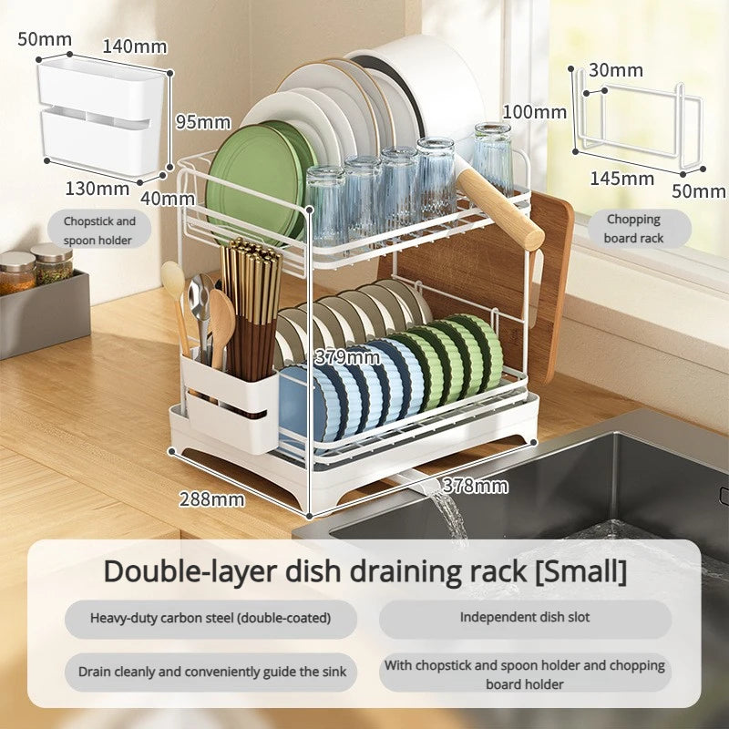 Kitchen Tableware Drain Rack Multi-function Tableware Storage Box Dish Drying Rack For Kitchen Counter