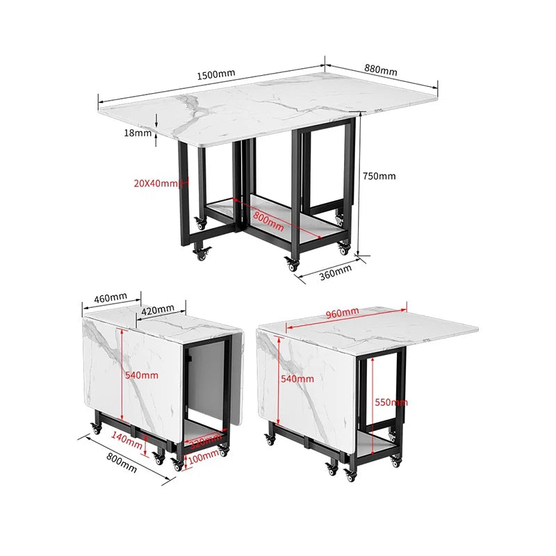 Italian Luxury Dining Tables Modern Foldable Unique Design Dining Tables Waterproof Elegant Muebles De Comedor Furniture Home