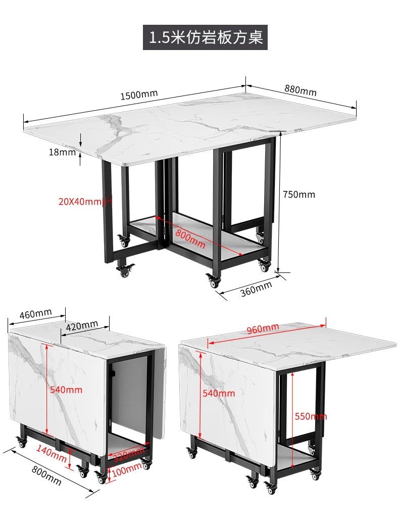 Italian Luxury Dining Tables Modern Foldable Unique Design Dining Tables Waterproof Elegant Muebles De Comedor Furniture Home