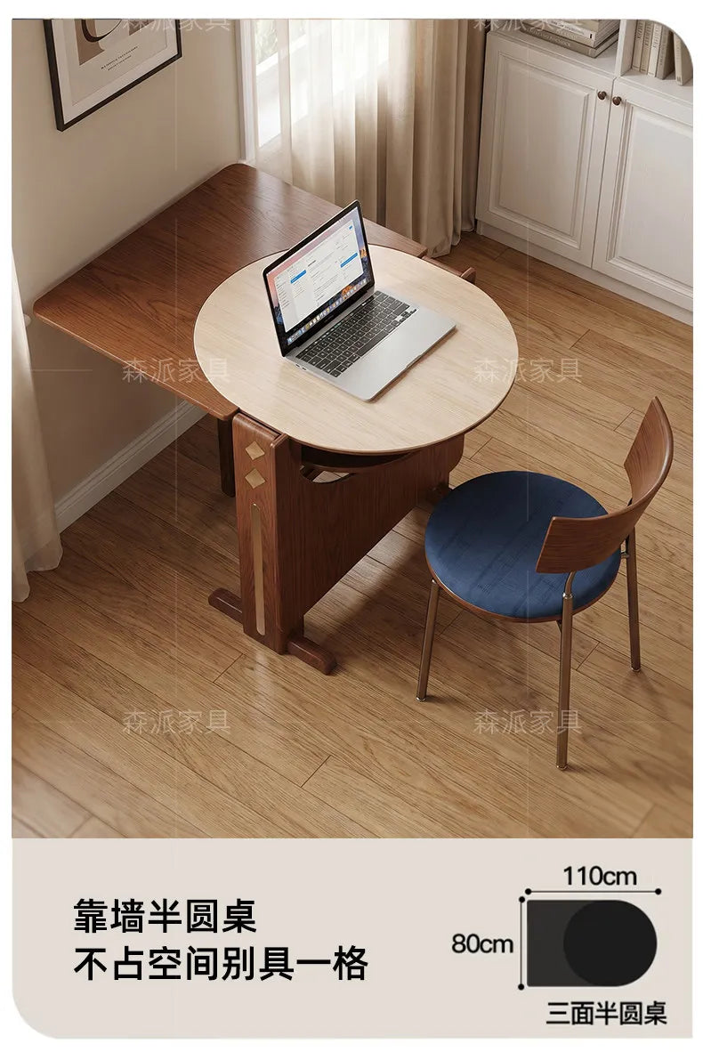 Dinette Foldable Dining Table Round Kitchen Small Spaces Contemporary Table Portable Wooden Mesa Plegable Hotel Furniture