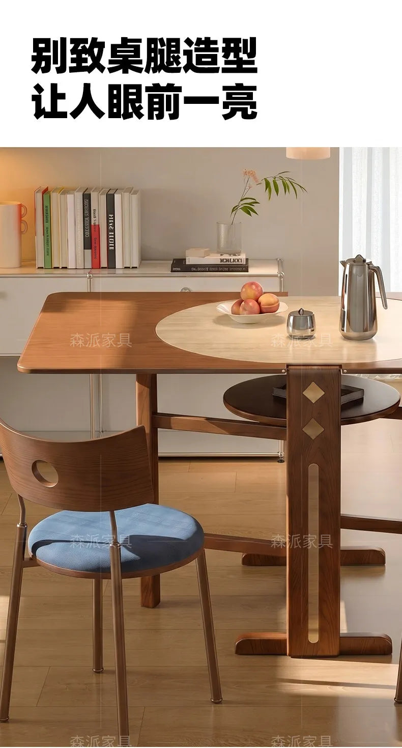 Dinette Foldable Dining Table Round Kitchen Small Spaces Contemporary Table Portable Wooden Mesa Plegable Hotel Furniture