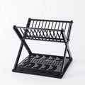 Kitchen Dish Storage Rack Desktop Two-layer Partition Large-capacity Stainless Steel Simple Removable Plate Drain Rack