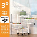 Kitchen Square Shelf with Wheel Storage Rack Kitchen Storage Rotatable Shelf 3 4 5 Layer Rotating Practical Trolley
