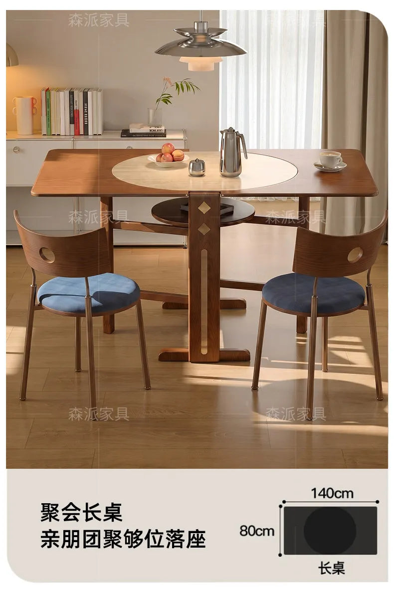 Dinette Foldable Dining Table Round Kitchen Small Spaces Contemporary Table Portable Wooden Mesa Plegable Hotel Furniture