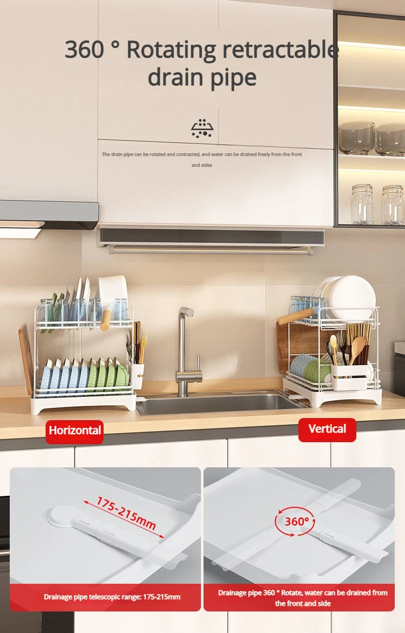 Kitchen Tableware Drain Rack Multi-function Tableware Storage Box Dish Drying Rack For Kitchen Counter