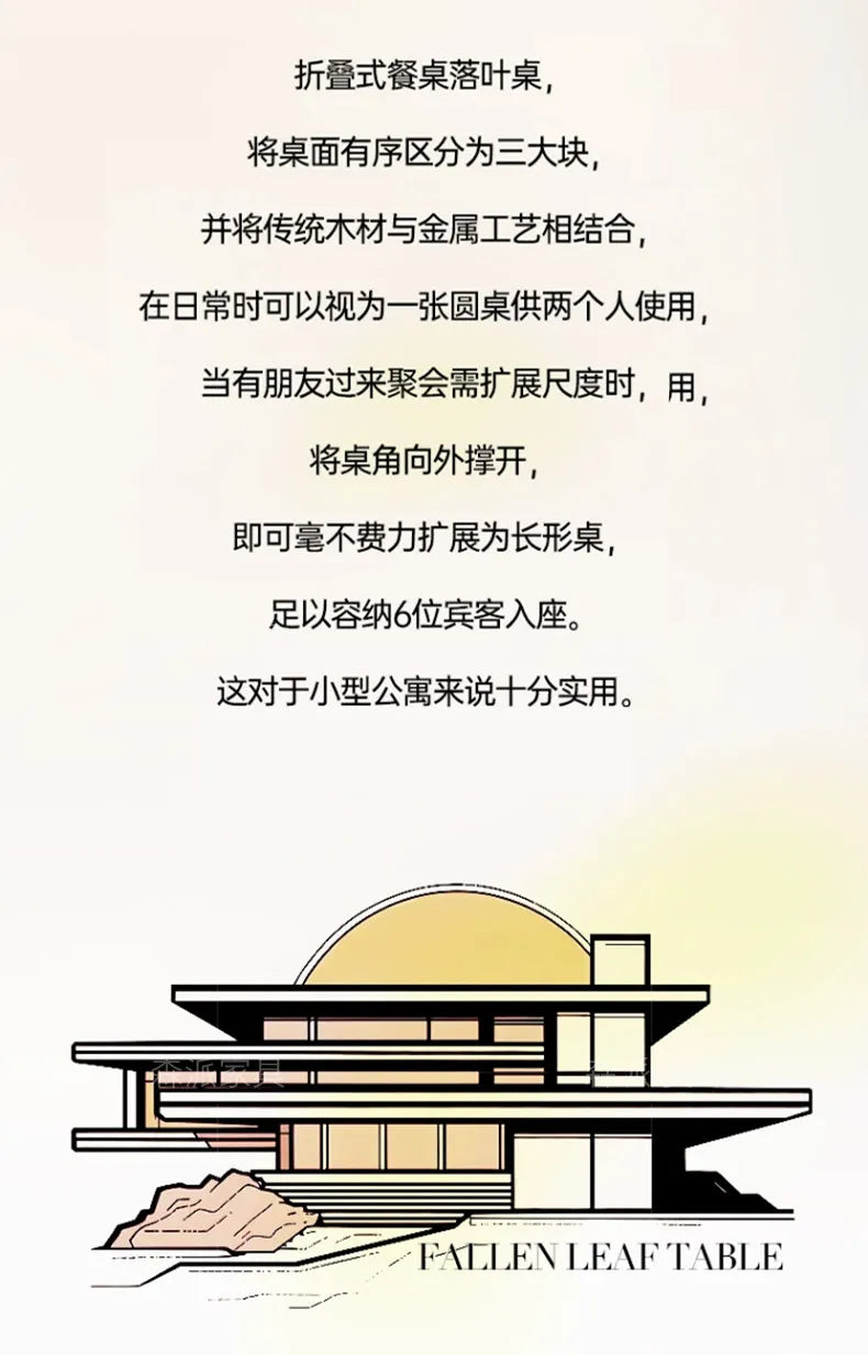 Dinette Foldable Dining Table Round Kitchen Small Spaces Contemporary Table Portable Wooden Mesa Plegable Hotel Furniture