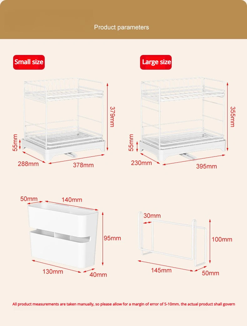 Kitchen Tableware Drain Rack Multi-function Tableware Storage Box Dish Drying Rack For Kitchen Counter