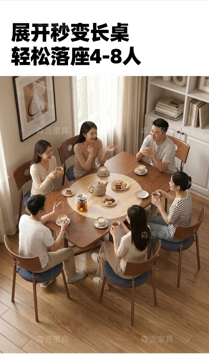 Dinette Foldable Dining Table Round Kitchen Small Spaces Contemporary Table Portable Wooden Mesa Plegable Hotel Furniture