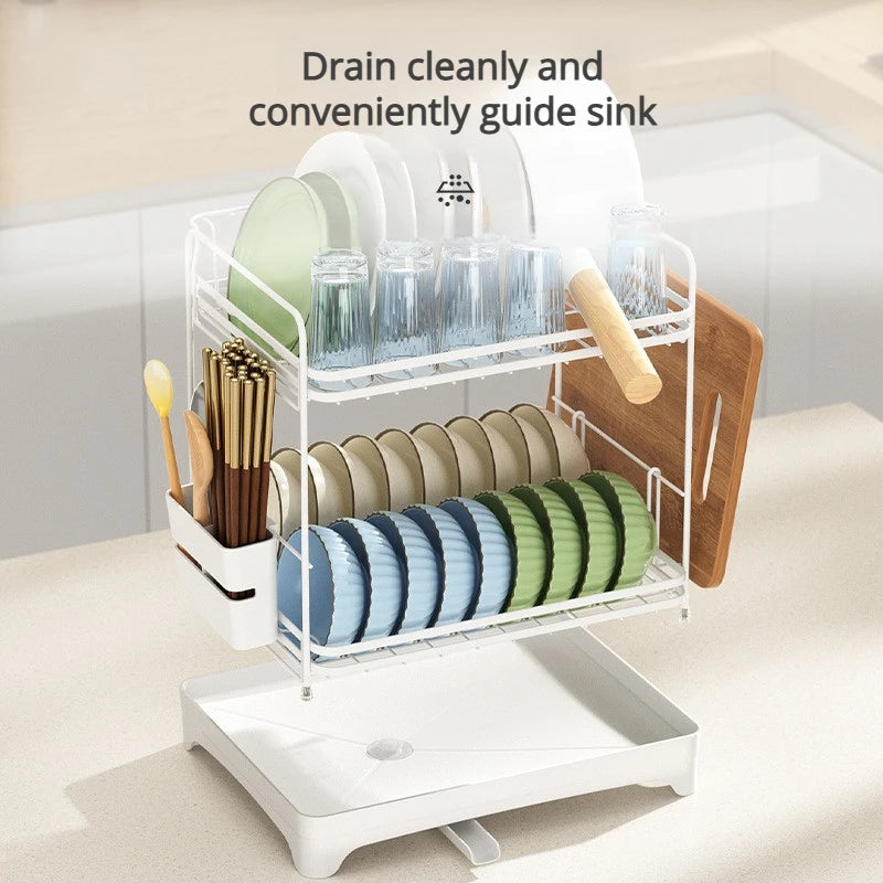 Kitchen Tableware Drain Rack Multi-function Tableware Storage Box Dish Drying Rack For Kitchen Counter