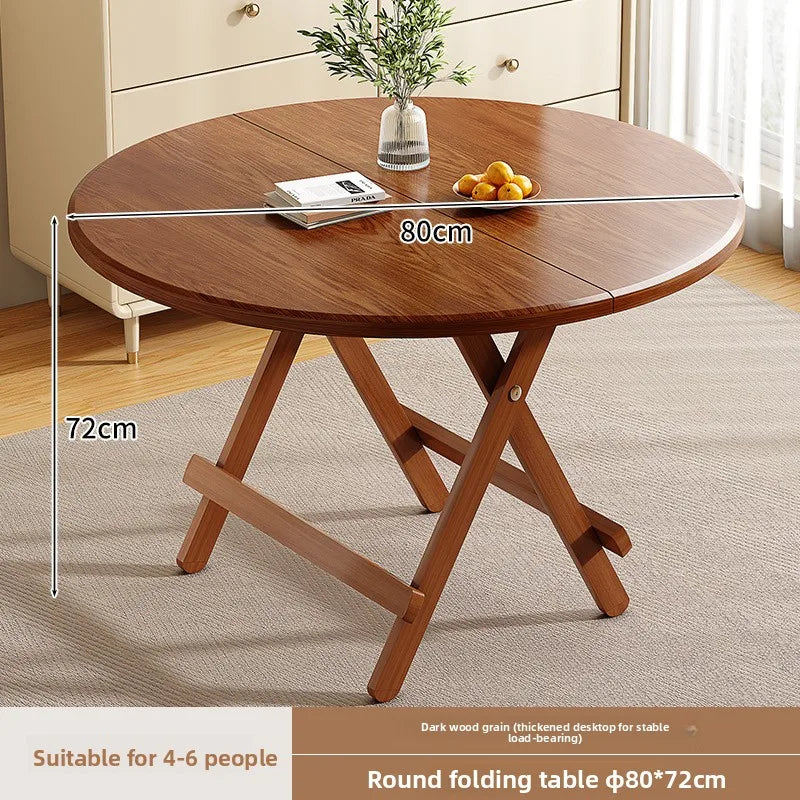 Foldable Dining Table Sturdy Folding Desk for Kitchen Restaurant Furniture No Assembly Needed Study Office Desk Strong Stable