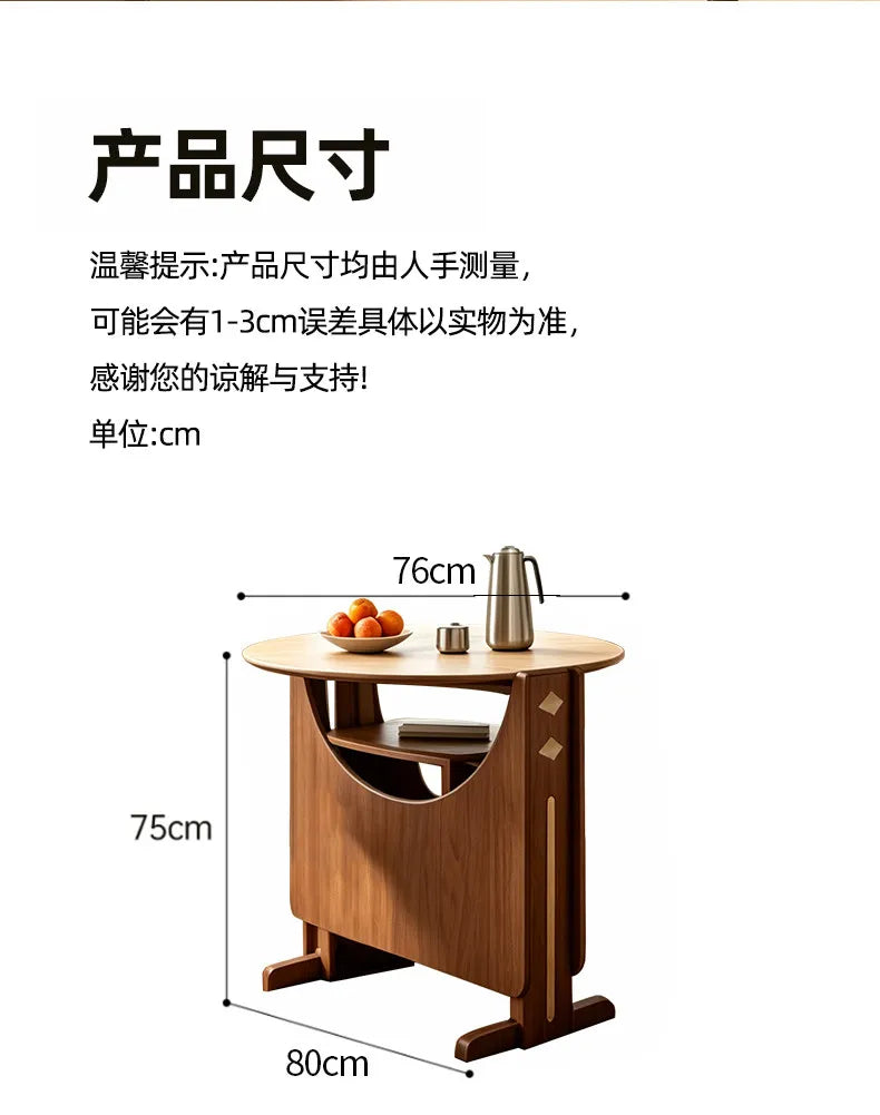 Dinette Foldable Dining Table Round Kitchen Small Spaces Contemporary Table Portable Wooden Mesa Plegable Hotel Furniture