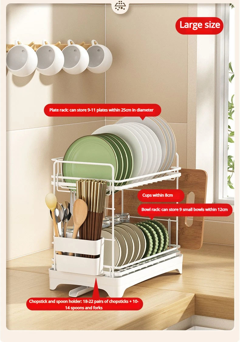 Kitchen Tableware Drain Rack Multi-function Tableware Storage Box Dish Drying Rack For Kitchen Counter